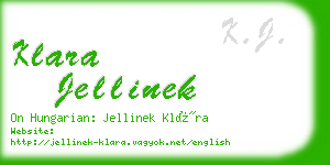 klara jellinek business card